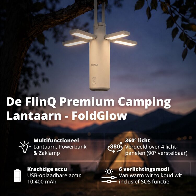 Oplaadbare Tafellamp en Campinglamp - Powerbank - Tentlamp - Hanglamp Buiten - Draadloos 360° Led Lamp - Camping Licht