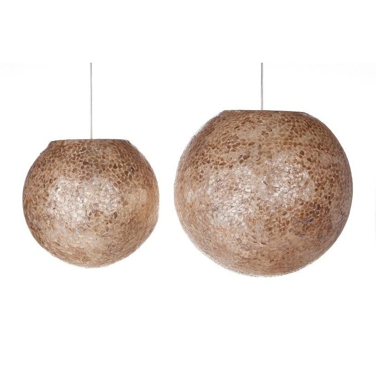 Villaflor Hanglamp Wangi Gold Ball Ø 40cm 1x E27 Fitting - Capiz Schelpenlamp