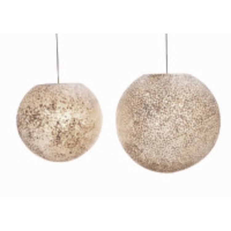 Villaflor Hanglamp Wangi White Ball Ø 40cm 1x E27 Fitting - Capiz Schelpenlamp