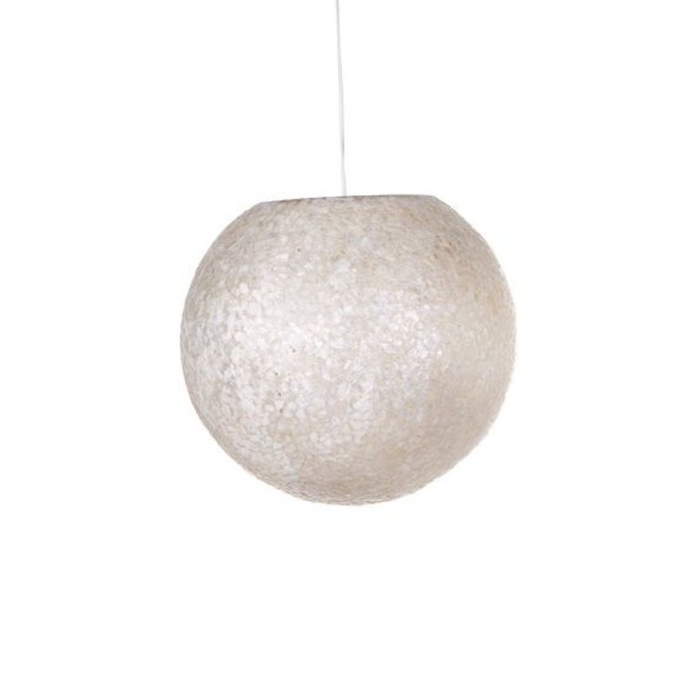 Villaflor Hanglamp Wangi White Ball Ø 40cm 1x E27 Fitting - Capiz Schelpenlamp