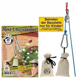 Kids at work Mini pulley with rope and bags