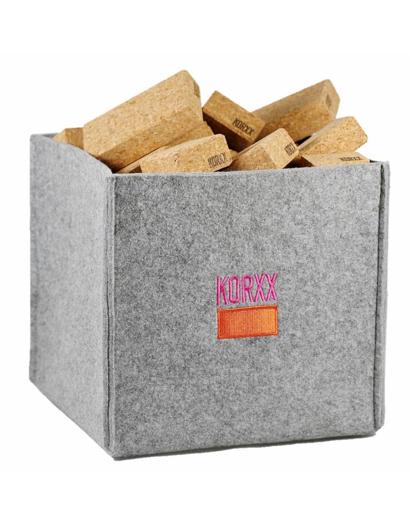 Korxx Cuboid M canvas box - 60 kurk bouwblokken