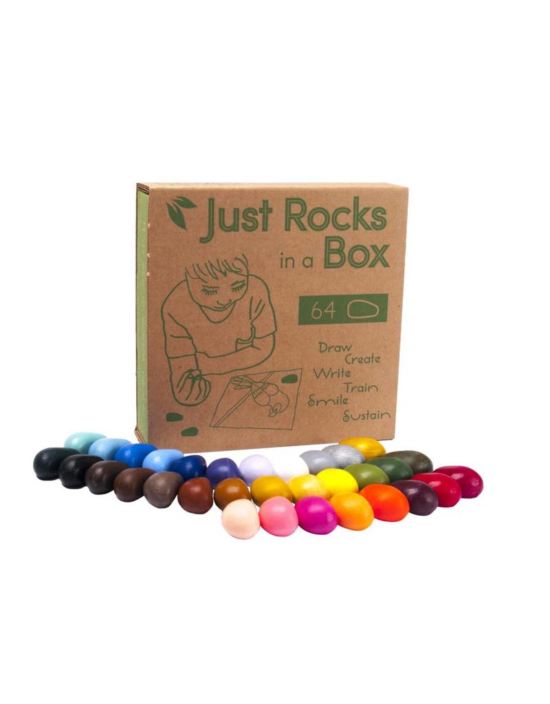 Crayon Rocks Just Rocks in a Box met 32 kleuren en 64 krijtjes in kraft opbergdoos