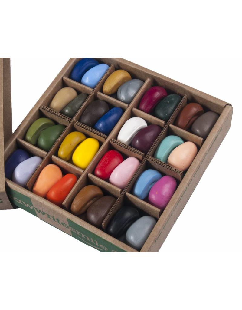 Crayon Rocks Just Rocks in a Box with 32 colours and 64 crayons in kraft storage box