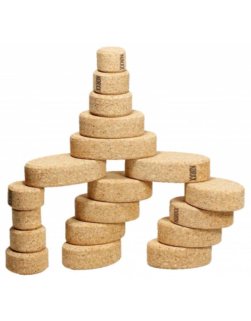 Korxx Kuller Starter - 20 ovale bouwstenen in opbergzak