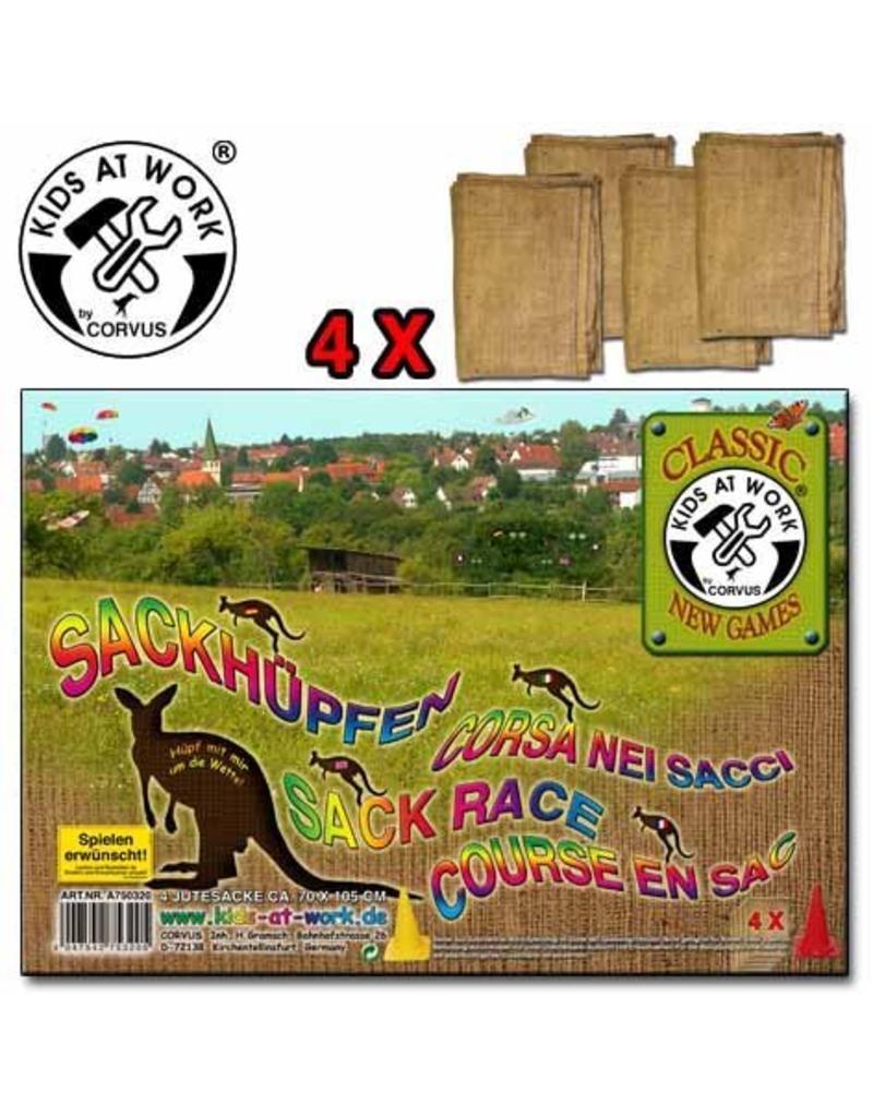 Kids at Work Four jute sacks for sack racing