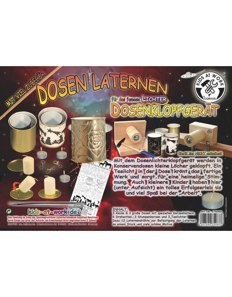 Kids at work Purchase tins for DIY tin lantern