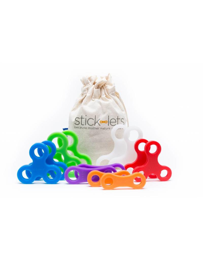 Stick-lets Stick-lets 12-delige set Dodeka Fort voor het bouwen van hutten, tenten, geometrie