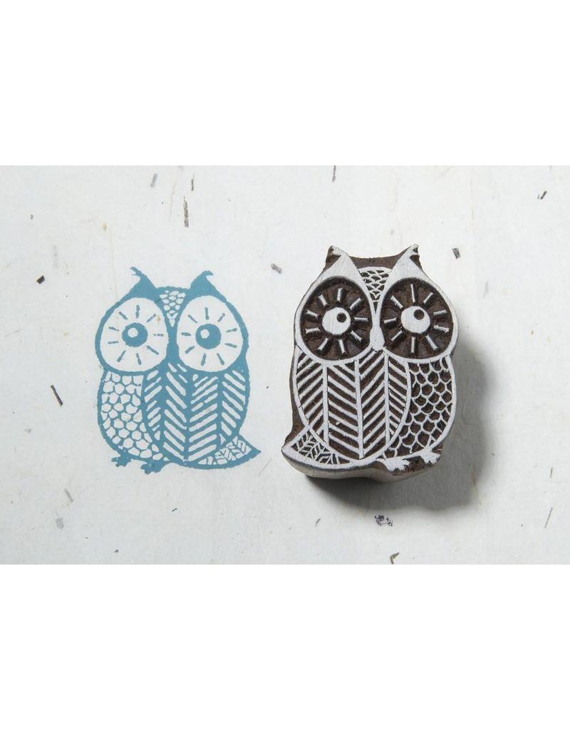 Blockwallah Block stamp  Curious Owl 011