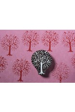 Blockwallah Blokstempel Tree with birds 014