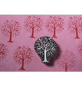 Blockwallah Block stamp  Tree with birds 014