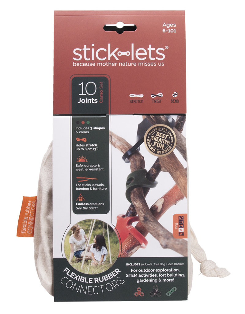 Stick-lets Camouflageset met 10 flexibele verbindingsstukken