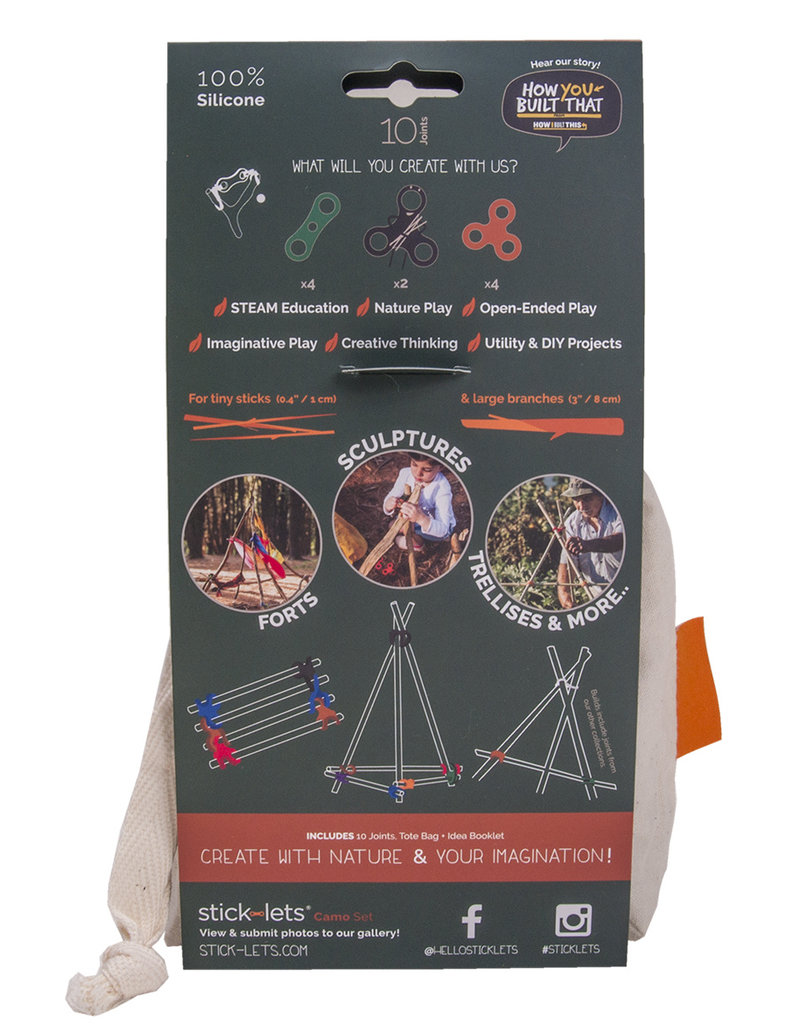 Stick-lets Camouflageset met 10 flexibele verbindingsstukken