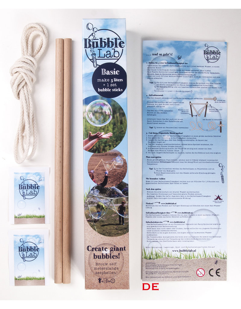 BubbleLab BubbleLab - create giant soap bubbles - set sticks, rope and powder for 5 liters suds