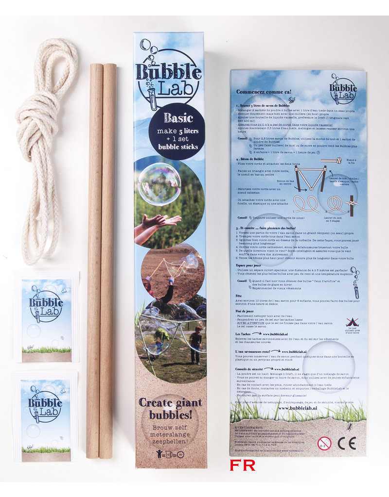 BubbleLab BubbleLab - create giant soap bubbles - set sticks, rope and powder for 5 liters suds
