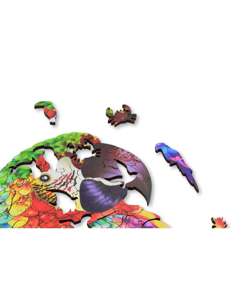 Aniwood Houten puzzel papegaai medium