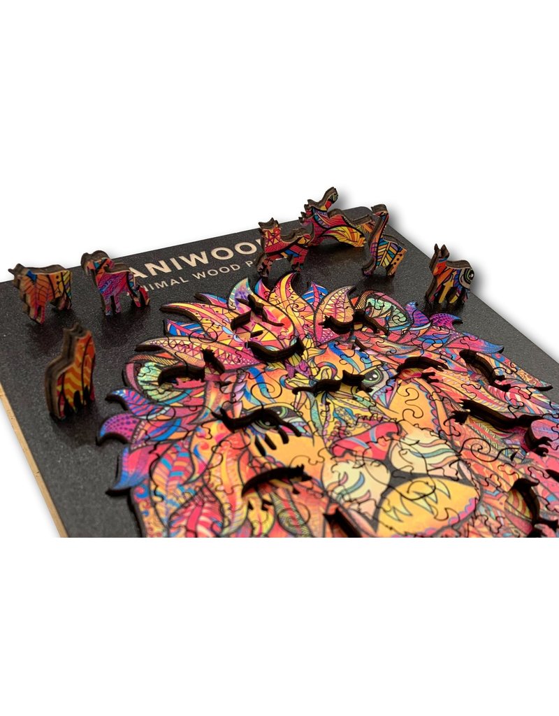 Aniwood Wooden puzzle lion medium