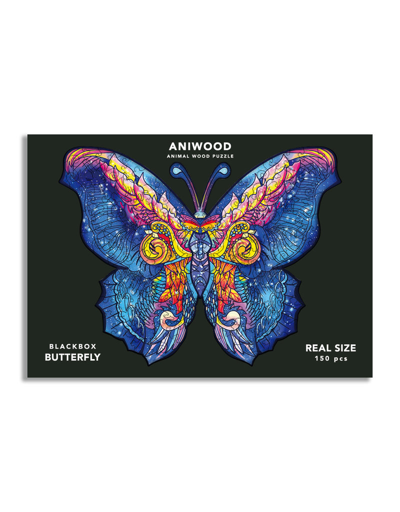 Aniwood Houten puzzel vlinder medium