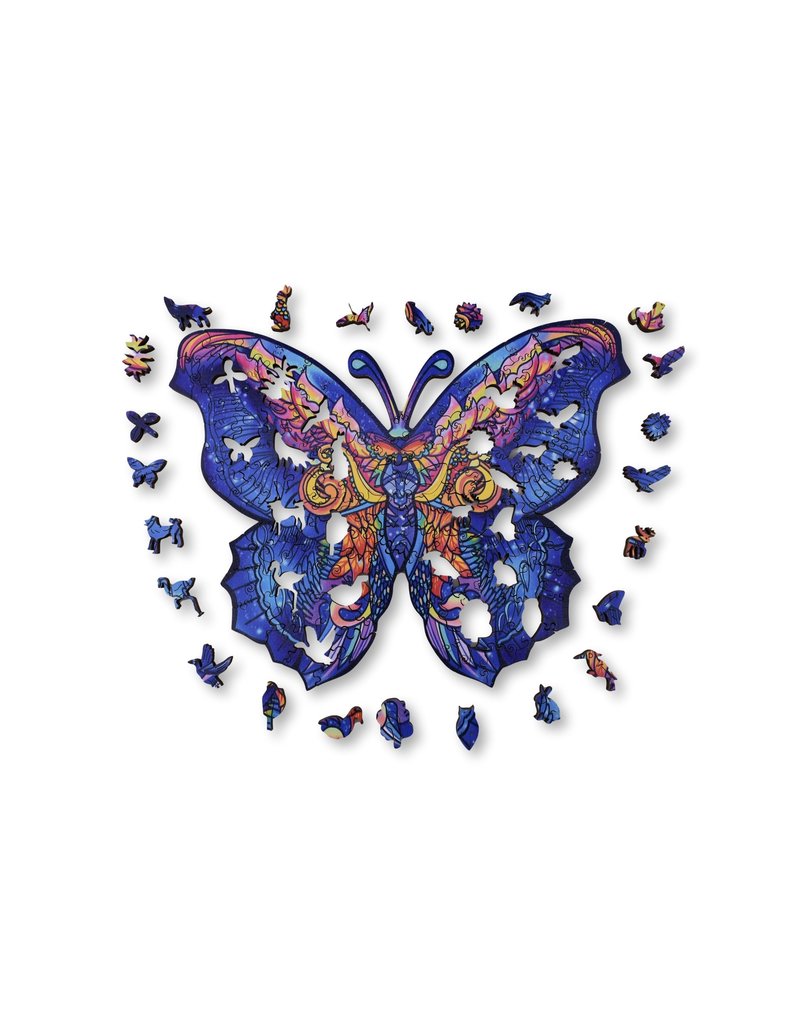 Aniwood Houten puzzel vlinder medium