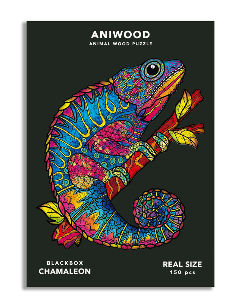 Aniwood Wooden puzzle chameleon medium