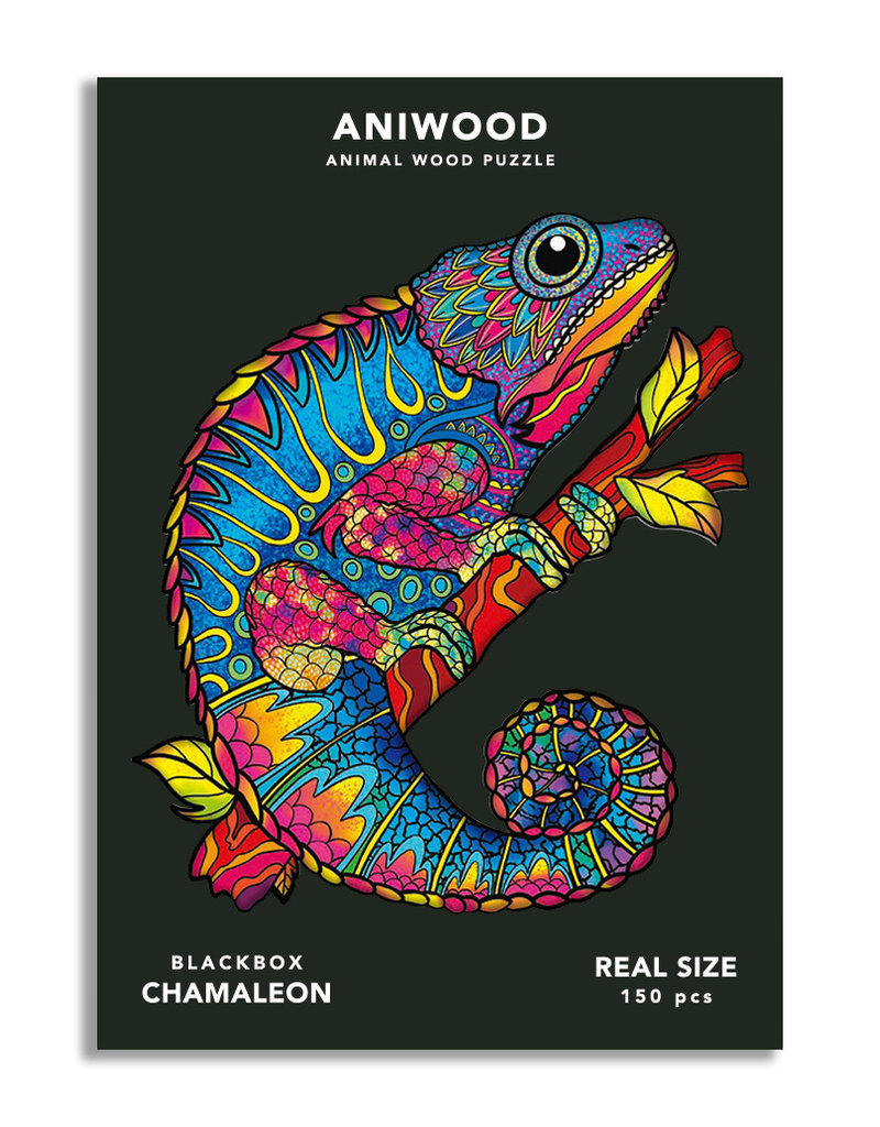 Aniwood Houten puzzel kameleon medium