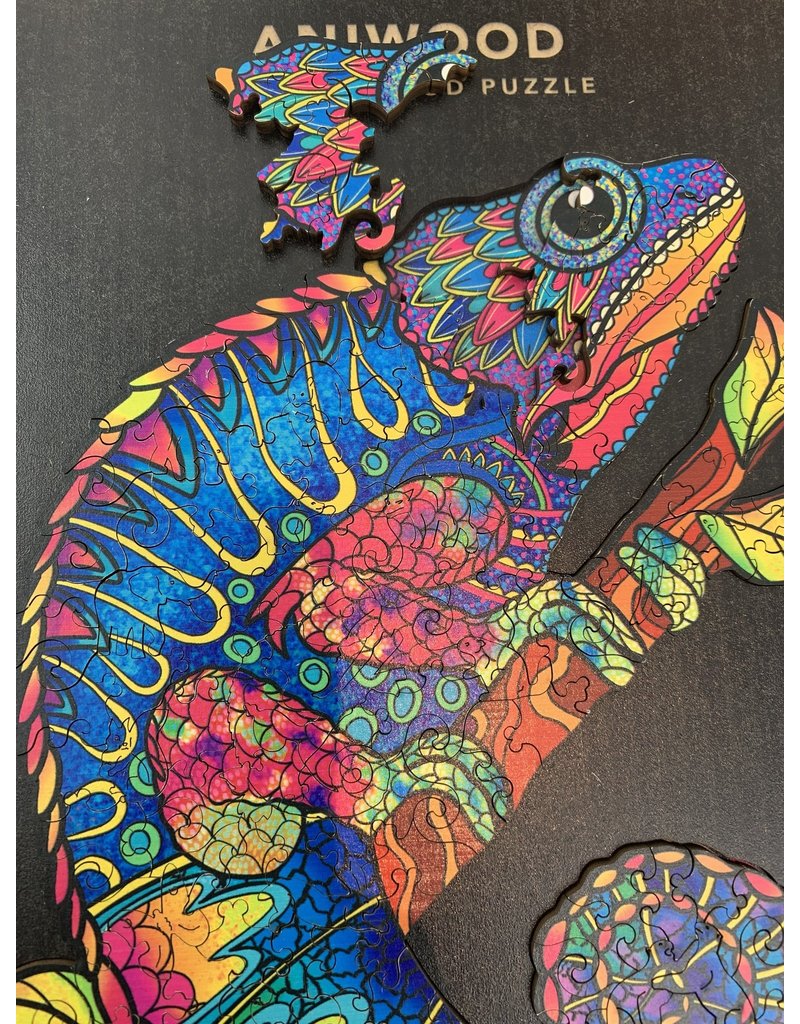 Aniwood Wooden puzzle chameleon medium