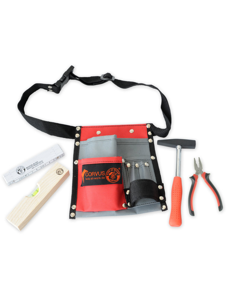 Kids at work Textile tool belt filled