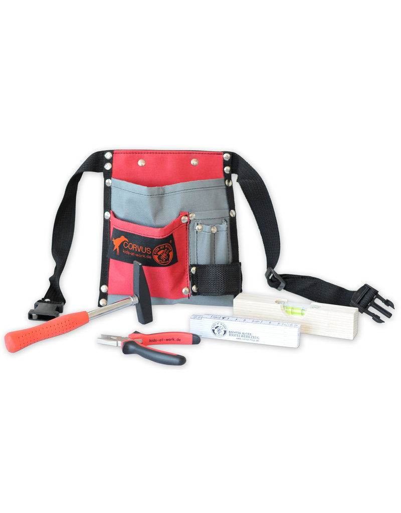 Kids at work Textile tool belt filled
