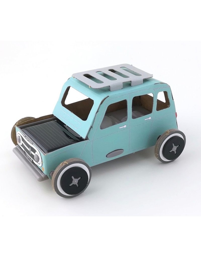 Litogami Autogami Renault 4L blauw met zonnepaneel