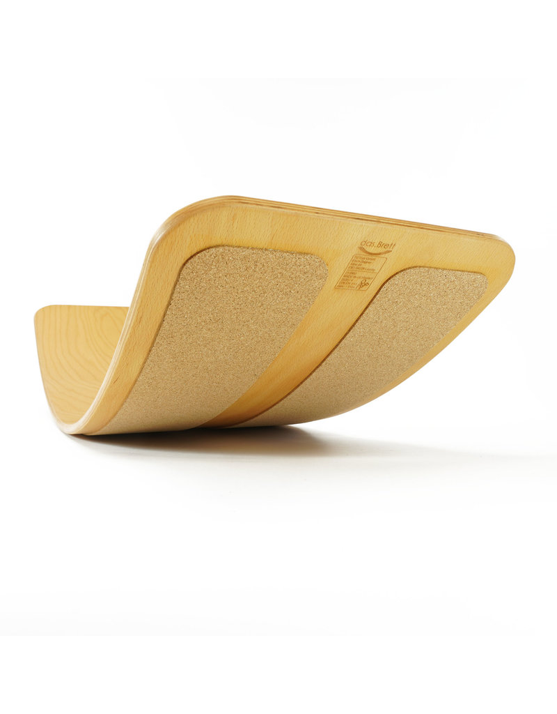 TicToys das.Brett natural oiled balance board with cork strips