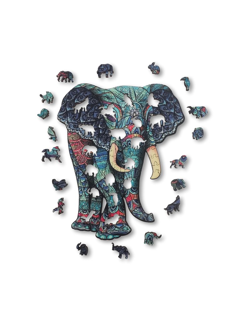 Aniwood Houten puzzel olifant medium