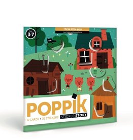 Poppik Sprookjes Stickercards - Three little pigs