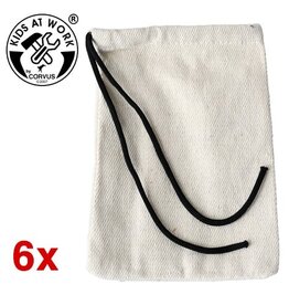 Kids at work 6 cotton bags 11 x 15 cm
