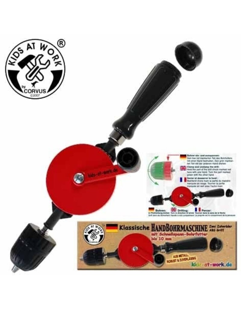 Kids at Work Hand drill with quick release up to 10 mm