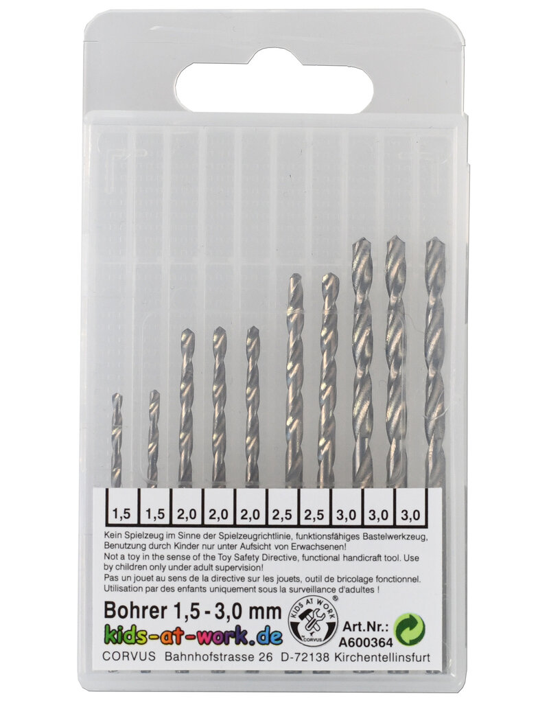 Kids at Work Drill bits for ergonomic hand drill
