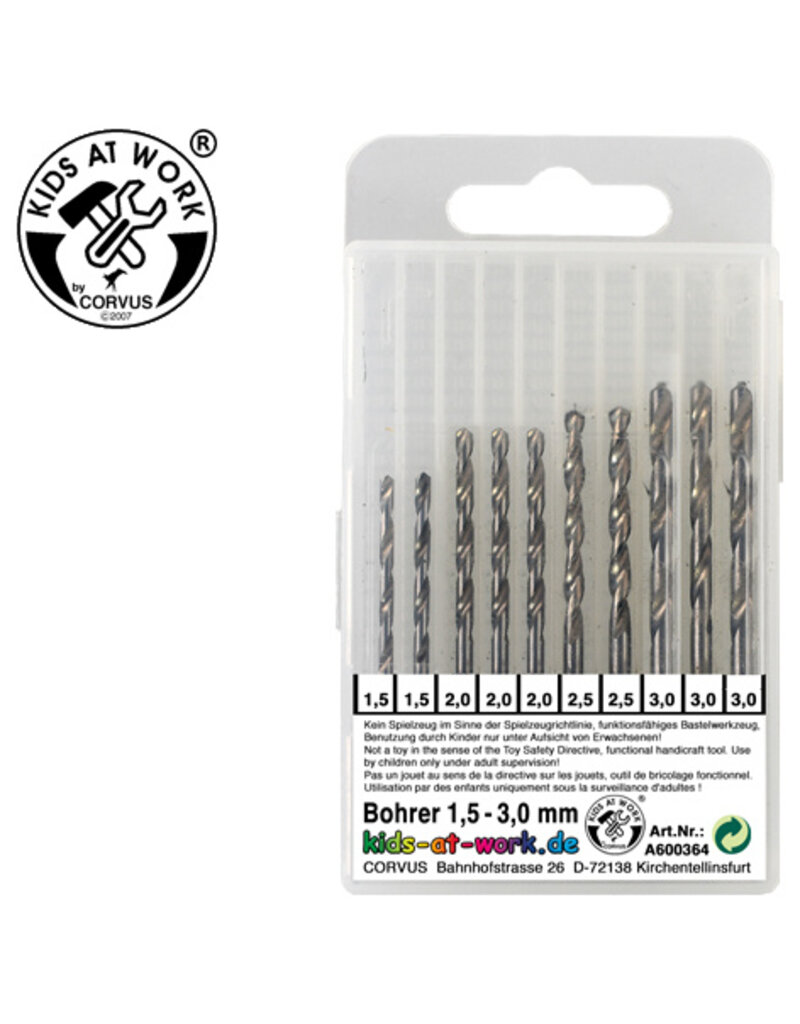 Kids at Work Drill bits for ergonomic hand drill