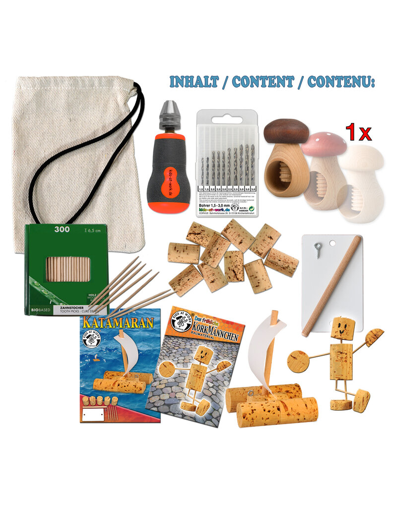Kids at Work Drill set for chestnuts, cork, wood