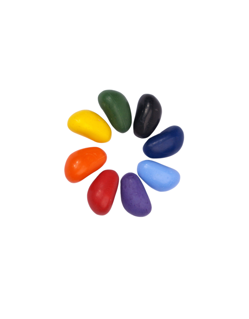 Crayon Rocks Modern Art 8 krijtjes voor de pengreep in ecru katoenen zakje