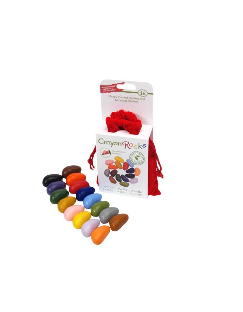Crayon Rocks 16 krijtjes voor de pengreep in rood fluwelen zakje