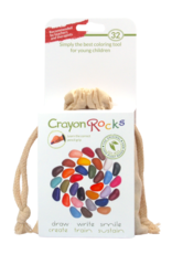 Crayon Rocks 32 crayons for the tripod grip in an ecru cotton bag