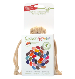 Crayon Rocks 32 crayons for the tripod grip in ecru cotton bag