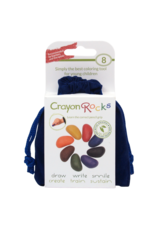 Crayon Rocks 8 krijtjes voor de pengreep in blauw fluwelen zakje