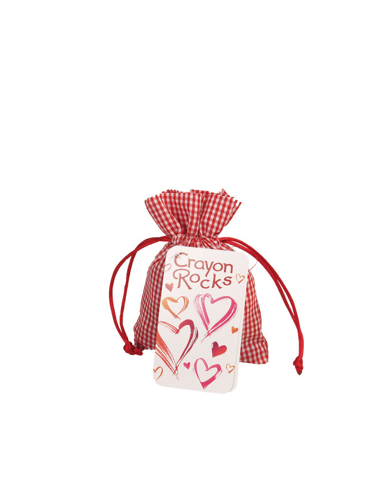 Crayon Rocks Twenty (20) Crayon Rocks in een red-white gingham bag with Valentine colors as dark red, pink, white and silver!