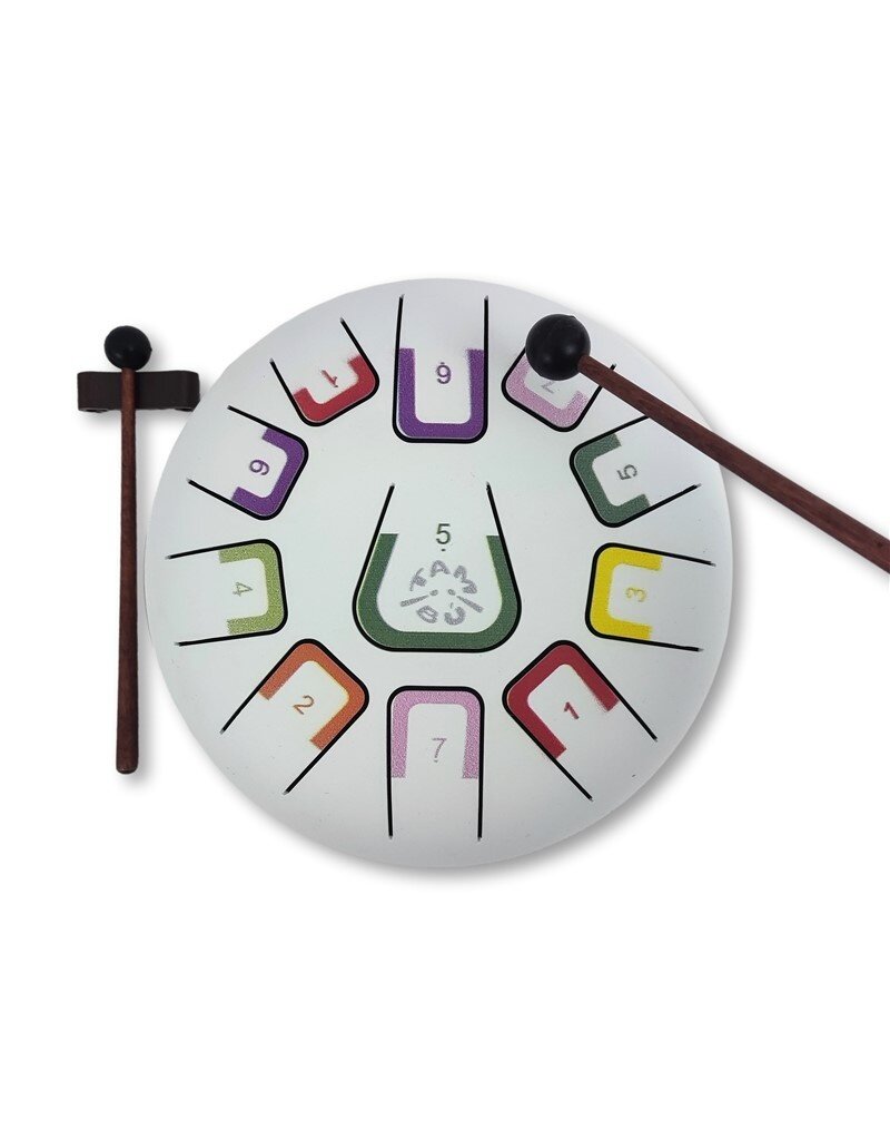 Tambu Tambú 8 - mat witte tongdrum - handpan 11 noten met toebehoren