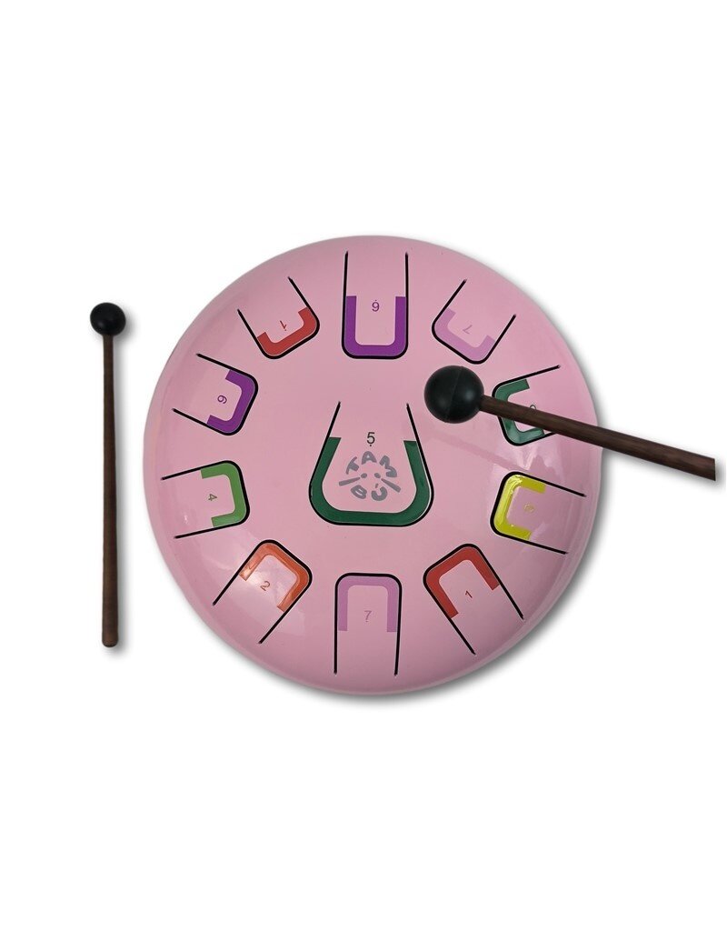 Tambu Tambú 8 - roze tongdrum - handpan 11 noten met toebehoren