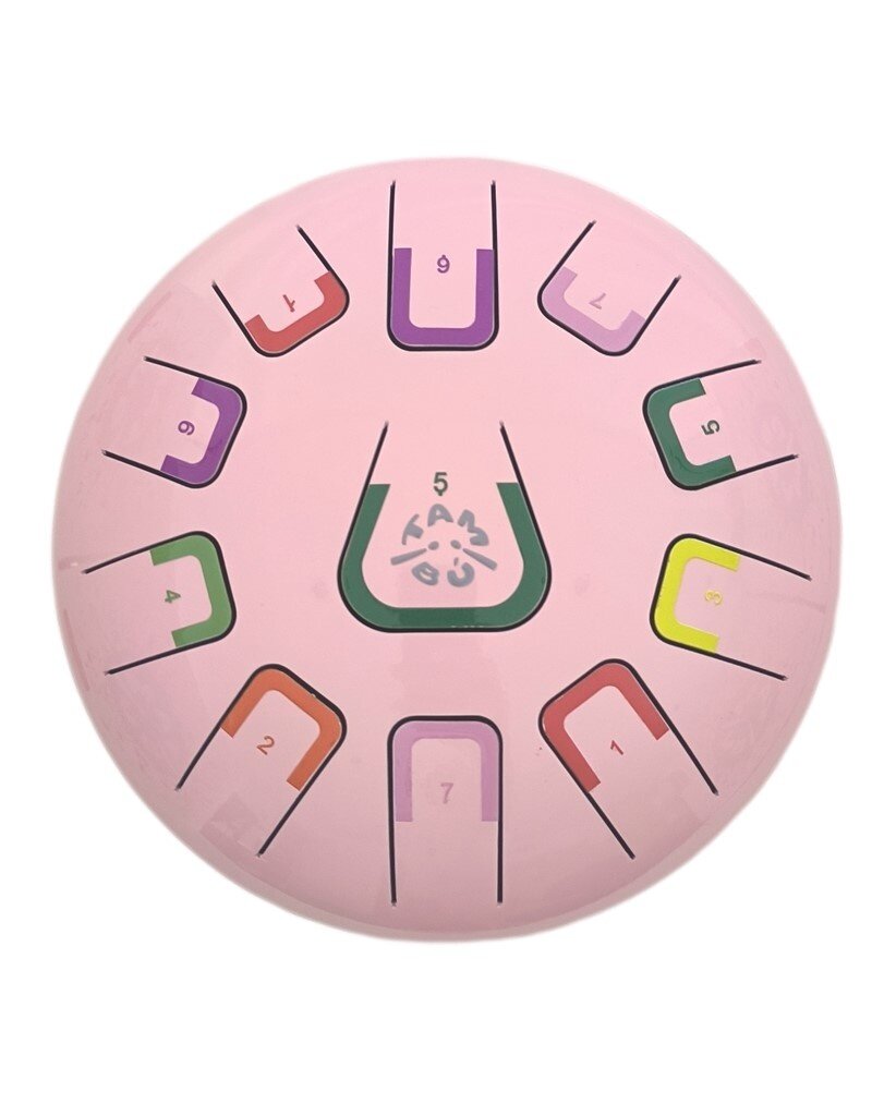 Tambu Tambú 8 - roze tongdrum - handpan 11 noten met toebehoren