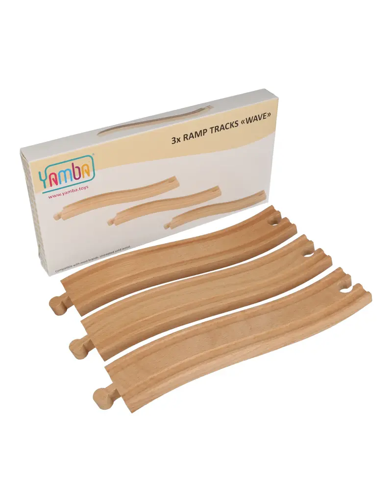 Yamba Toys Yamba Wave houten hellingrails – set van 3