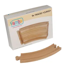 Yamba Toys Yamba Curve houten treinrails – set van 9