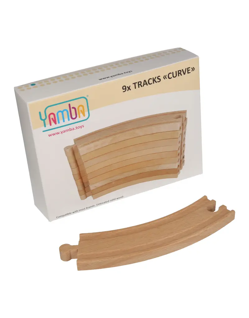 Yamba Toys Yamba Curve wooden train tracks – set of 9