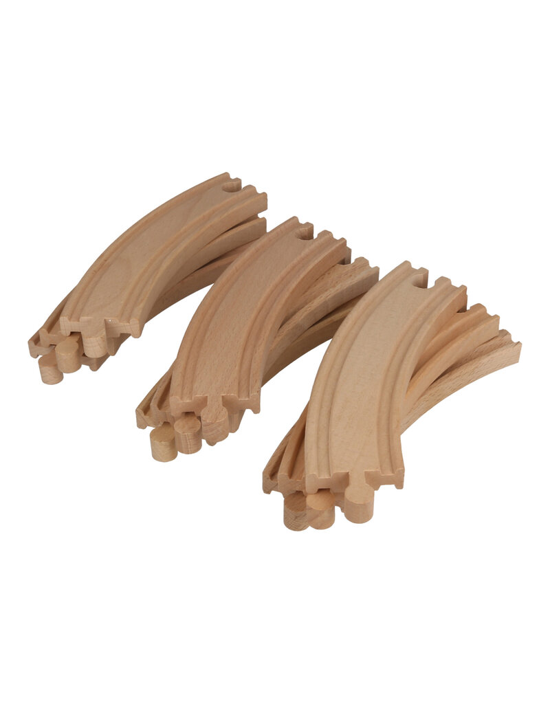 Yamba Toys Yamba Curve houten treinrails – set van 9
